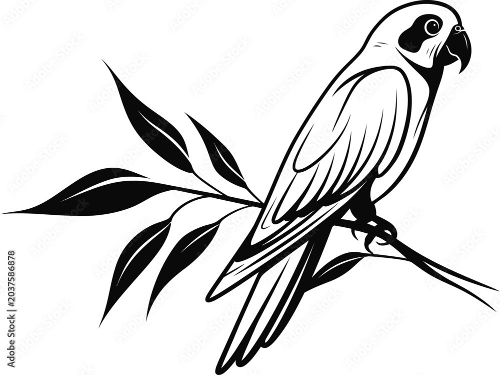 Fototapeta premium Parrot Bird silhouette illustration