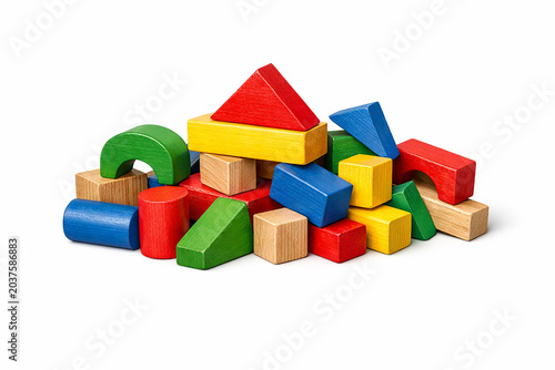 Colorful Wooden Building Blocks