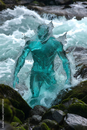 young woman in water