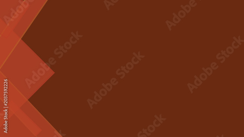Translucent overlapping red and orange polygonal shapes on dark brown background creating abstract geometric layered depth composition