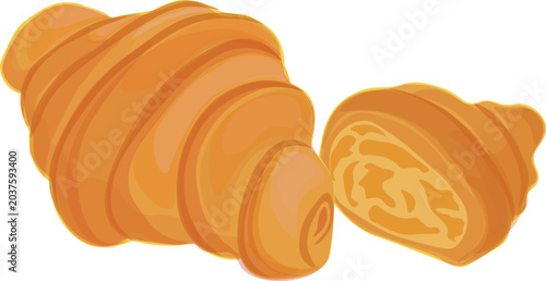 Foto Croissant with crispy crust illustration