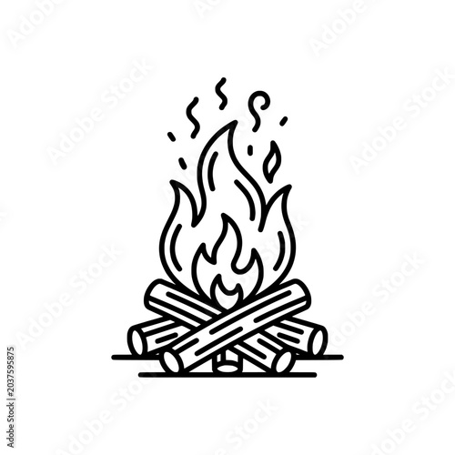 Photos Camping campfire icon vector icon graphic