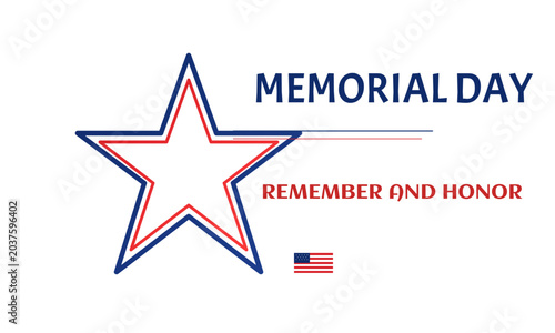 Memorial Day USA American star and Flag Tribute 