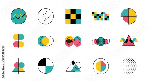 Creative Geometric Icon Set - Abstract Modern Design Elements