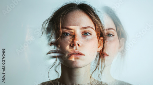 Conceptual Portrait of a Woman with a Fragmented Identity