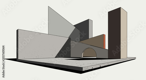 Geometric Architectural Design Abstract Art Forms