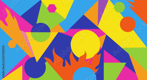 Colorful Geometric Shapes Abstract Background