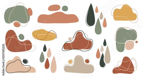 Organic Shapes Abstract Background - Earthy Tones | Minimalist Design