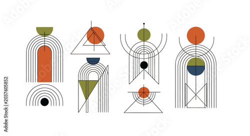 Boho Geometric Shapes - Abstract Arches and Circles