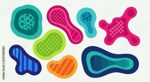 Colorful Organic Shapes Abstract Background
