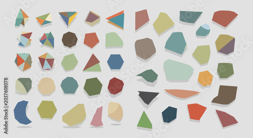 Abstract Geometric Shapes & Forms: Diverse Palette, Modern Design
