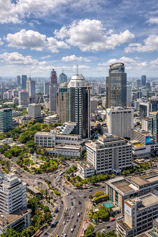 Obraz premium downtown aerial view
