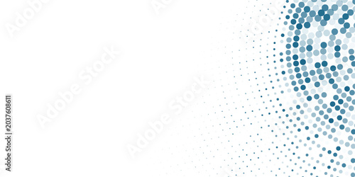 Fotografie Vector Blue Gradient Transparent Vector Halftone Background Modern Crossed Dots Pattern