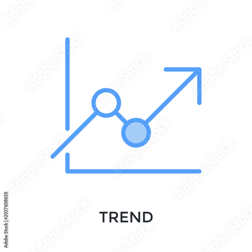Bild auf Leinwand Trend Icon Lineal Blue Style