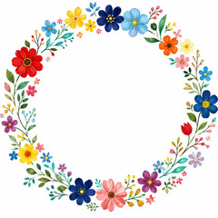Beautiful floral frame with flowers and butterflies in a spring nature design illustration