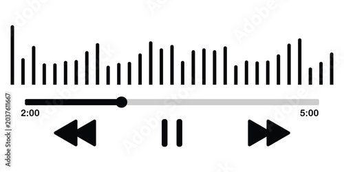 Tableau sur toile Media player controls pause play buttons