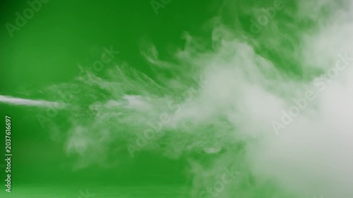 High Speed Streaky Mist Horizontal Isolated on Green Screen