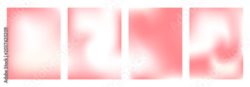 Bild auf Leinwand Pink and white gradient poster set with soft gradation for cover layout