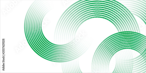 abstract white abstract background layer overlaps a bright space with a circle gren effect decoration. A modern banner with a striped style vector illustration art.