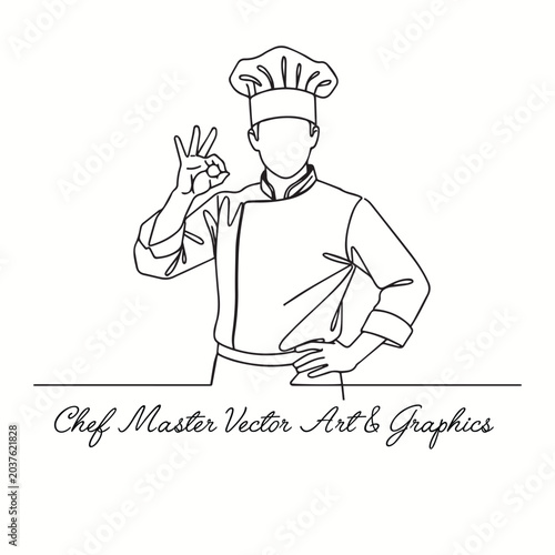Smiling Chef Wearing White Uniform and Traditional Hat in Restaurant Kitchen