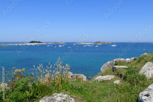 Magnifique paysage de mer à Port-Blanc Penvénan en Bretagne