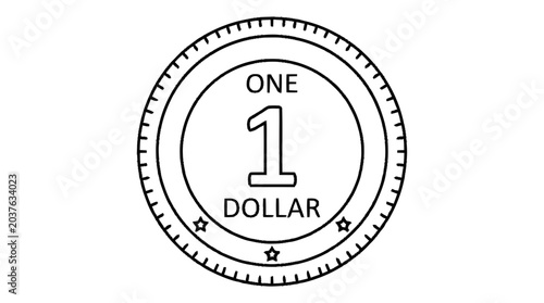 One Dollar Coin Closeup.