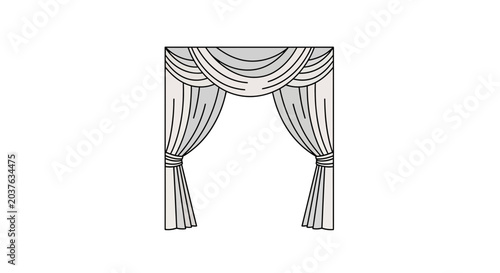 Elegant Swag Curtain Drape with Tiebacks - Interior Design Element