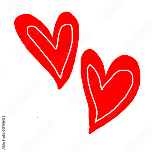 Doodle heart vector icon. Hand drawn heart love sketch illustration. Decorative Valentines Day doodle elements.