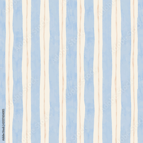 Watercolor blue yellow stripe seamless tile, pastel fabric pattern for POD products