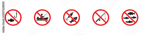 Foto No fishing sign set
