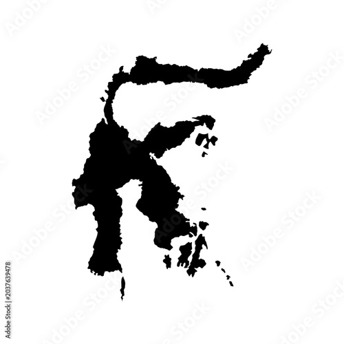 Sulawesi Map Vector Stock Illustration