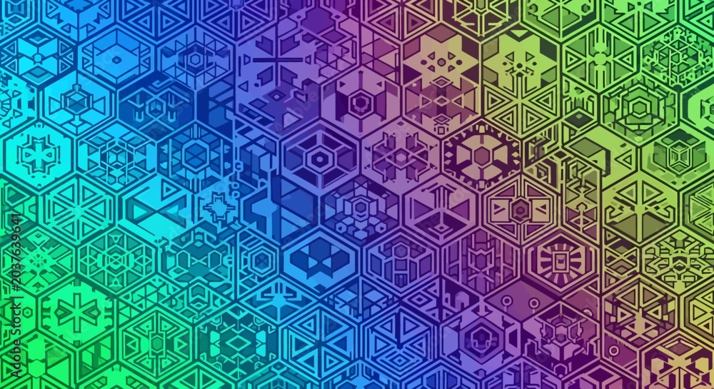 Obraz premium Vibrant rainbow colored geometric pattern background.