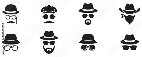 Tableau sur toile Incognito icon set