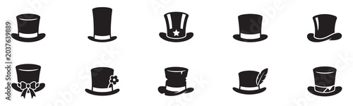 Cuadro en lienzo Top hat icon set