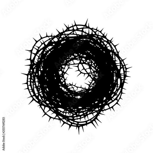 Foto Black Crown of Thorns Symbol.
