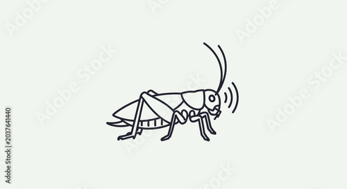 Tableau sur toile Cricket Insect Sound Wave Communication Line Art Icon