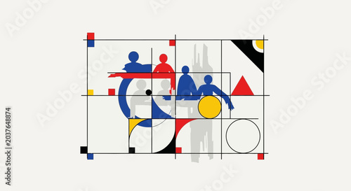 Modern geometric diversity and inclusion abstract art
