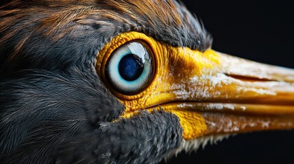 Close-up bird eye, wildlife portrait, nature