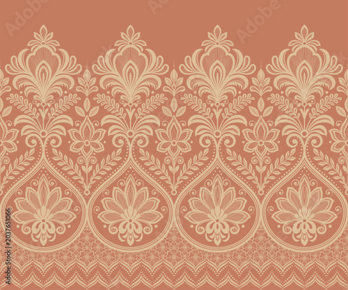 Floral embroidery lace seamless flowers decoration element  lace ribbon
