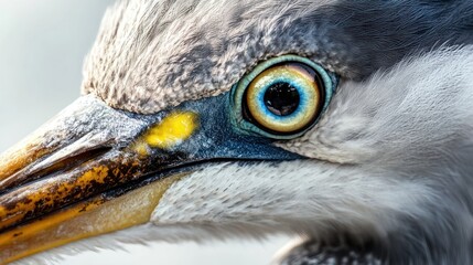 Close-up Grey Heron Eye Detail