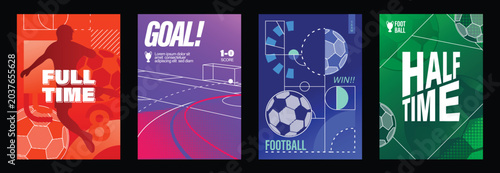 Foto Football poster vector set