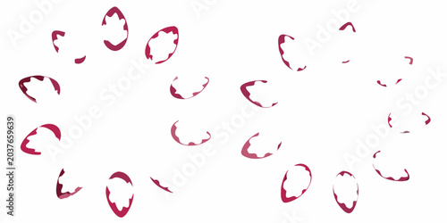 Schilderij op canvas Wine ring stains scattered pattern on a white background