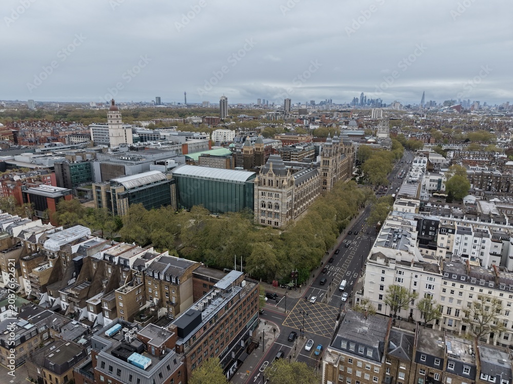 Fototapeta premium Natural History Museum Kensington London UK drone aerial view