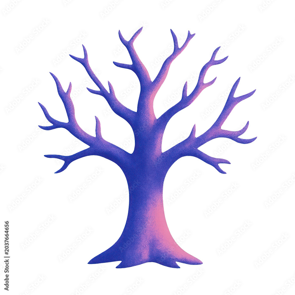 Obraz premium PNG Vibrant leafless tree silhouette