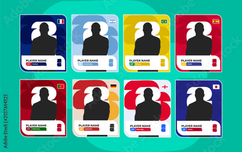 Quadro em tela World Cup 2026 soccer trading card templates bundle