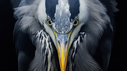 Close-up Grey Heron Portrait