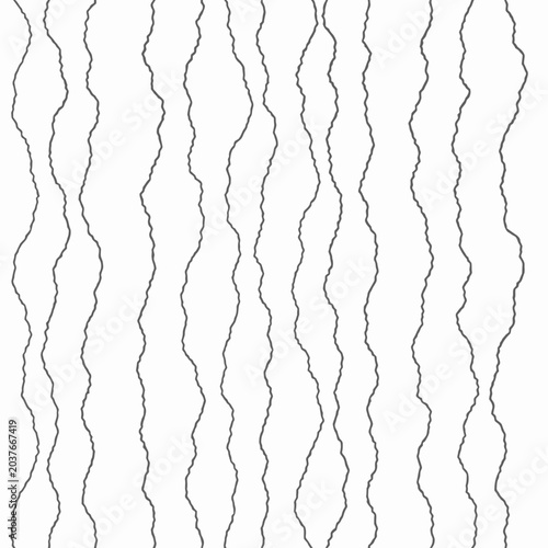 Seamless Pattern of Vertical Wavy Hand Drawn Lines.