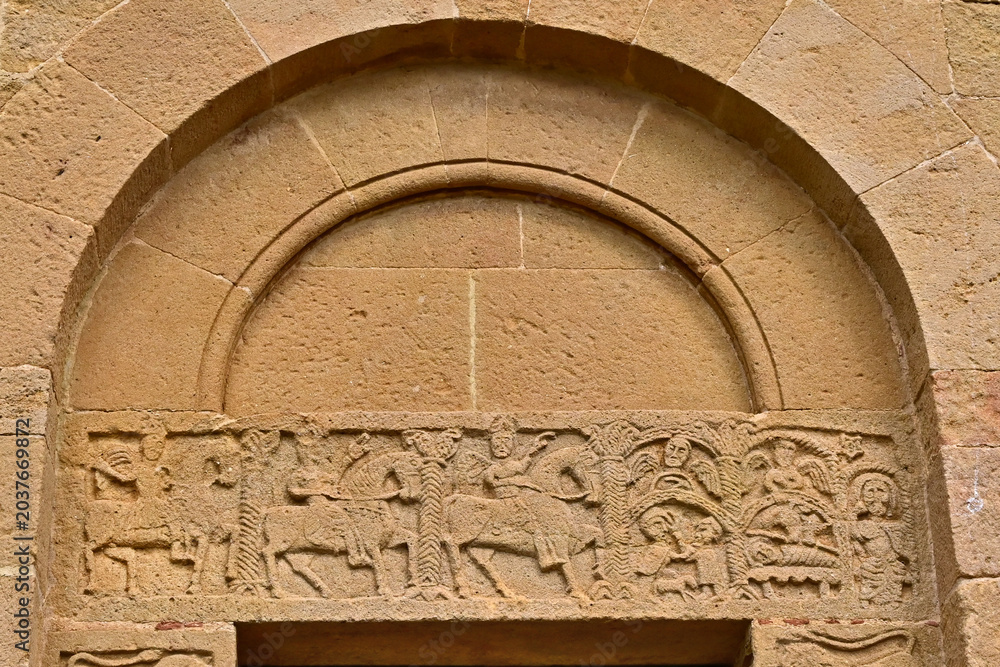 Naklejka premium Pienza, la Pieve di Corsignano, Siena, Val d'Orcia, Toscana