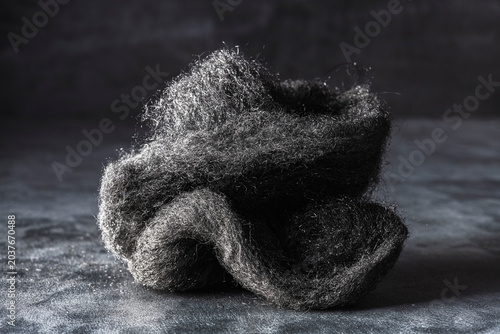 Steel wool used for cleaning, polishing, and surface finishing