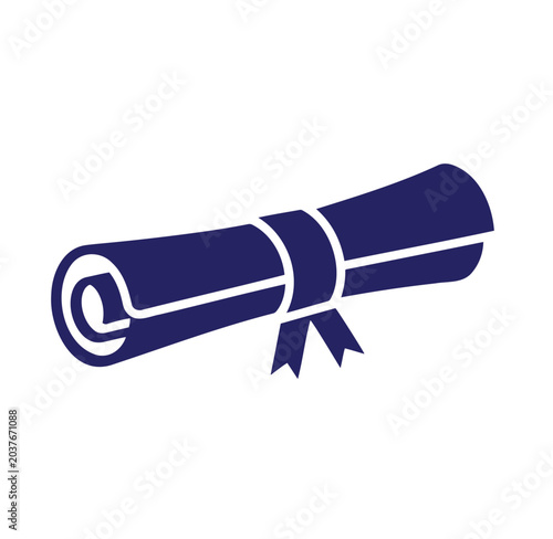 Rolled-up certificate or diploma icon representing achievement and education.